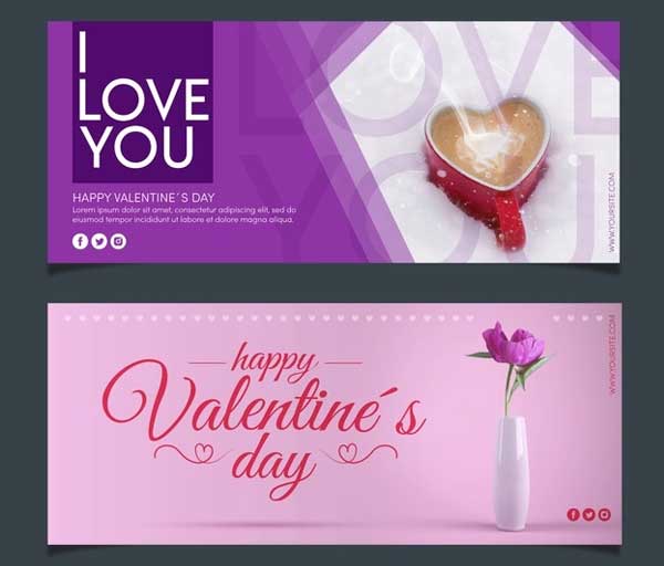 Simple Valentine's Day Facebook Banners Free