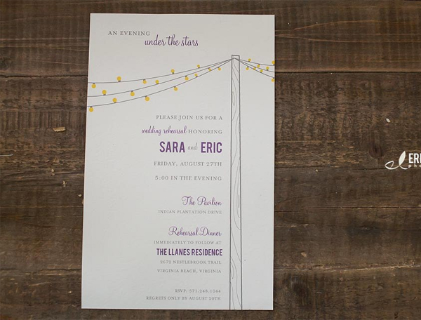 Simple Wedding Rehearsal Dinner Party Invitation Template