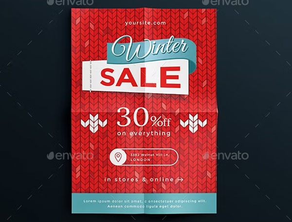 Simple Winter Sale Flyer Template