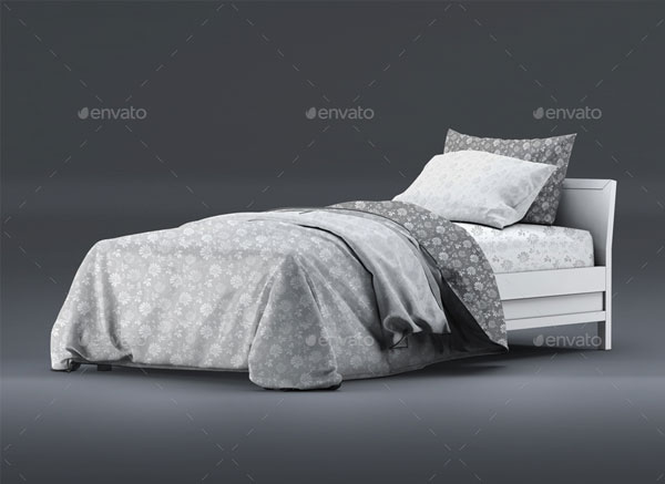Single Bedding with Mattress Mock-Up