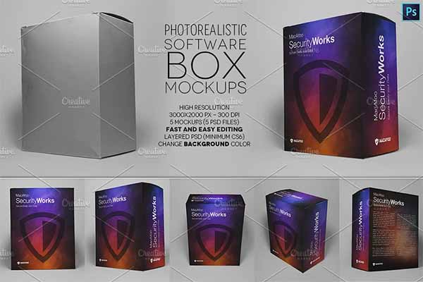 Software or Product Box Mockups