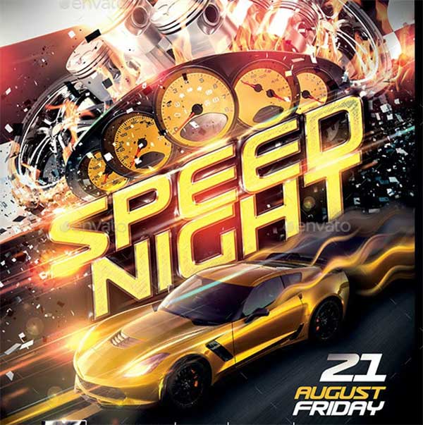 Speed Night Race Flyer Design