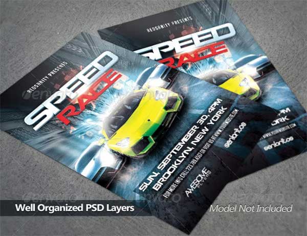 Speed Race Night PSD Flyer