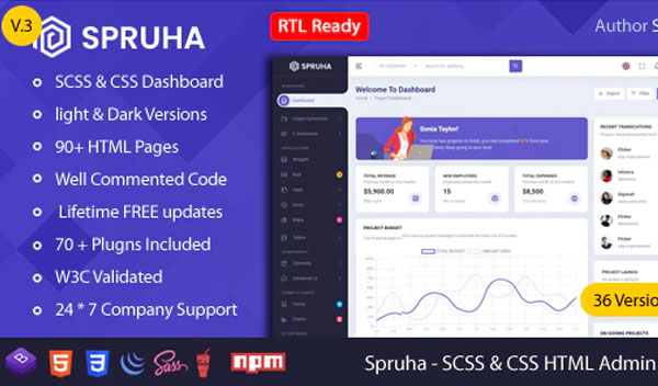 Spruha - HTML Dashboard Template