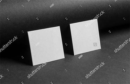 Square Business Cards Black Paper Mock-up