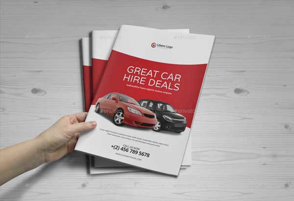 Square Modern Cars Rental Bifold Brochure