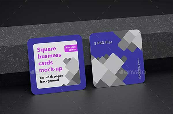 Square PSD Business Cards Mock-up