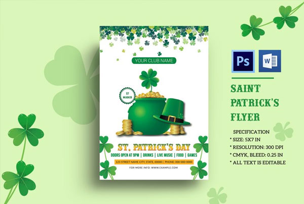 St. Patricks Day Flyer Photoshop Template
