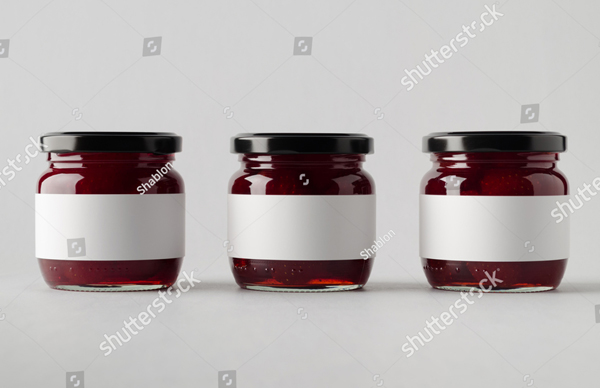 Strawberry Jam Jar Mockup Template