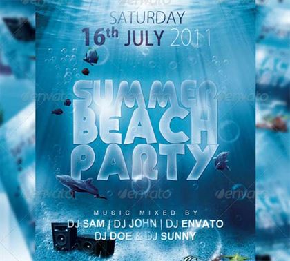 Summer Beach Party Flyer and Poster