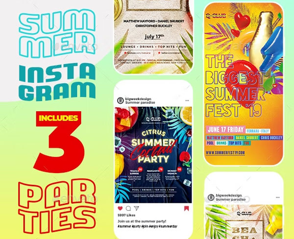 Summer Instagram Party Templates