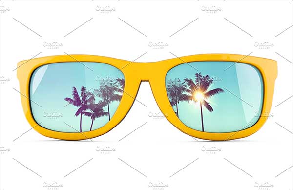 Summer Vacation Sunglasses Mockup