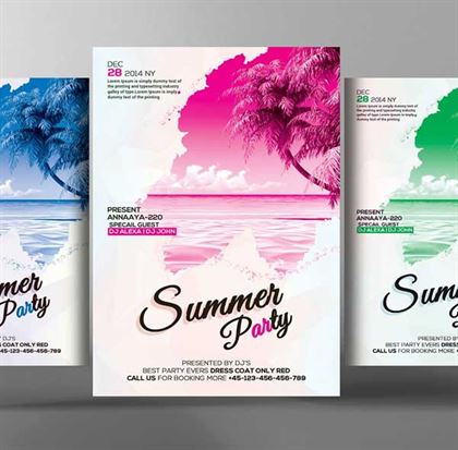 Summer Beach Party Flyer Templates