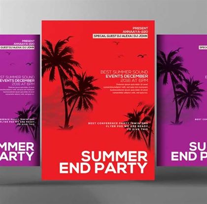 Summer End Party Flyer Templates