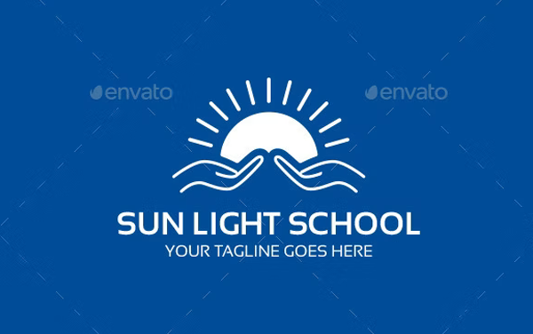 Sun Light School Logo Template