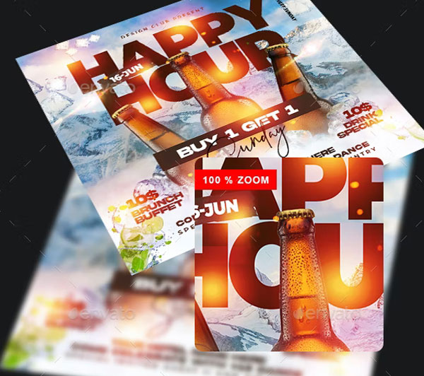 Sunday Happy Hour Flyer Template