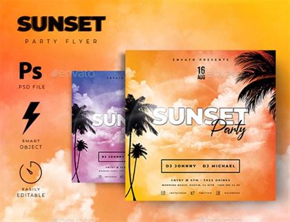 Sunset Summer Party Event Flyer