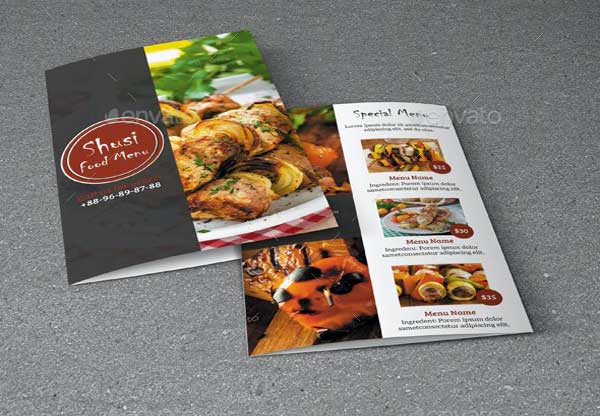Sushi Food Menu Brochure Template