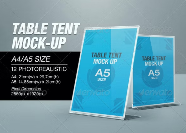Table Tent Mock-up Design