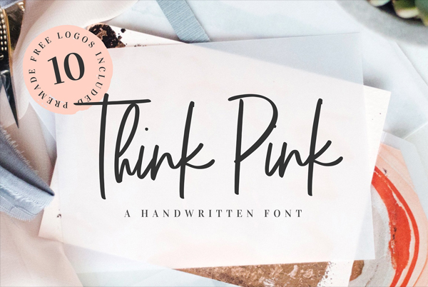 Think Pink Handwritten Font