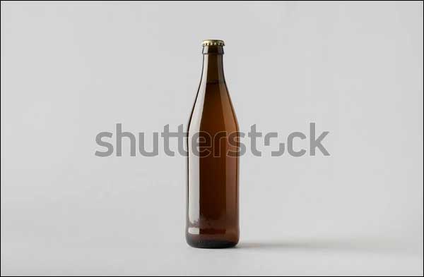 Transparent Beer Bottle Mock-Up