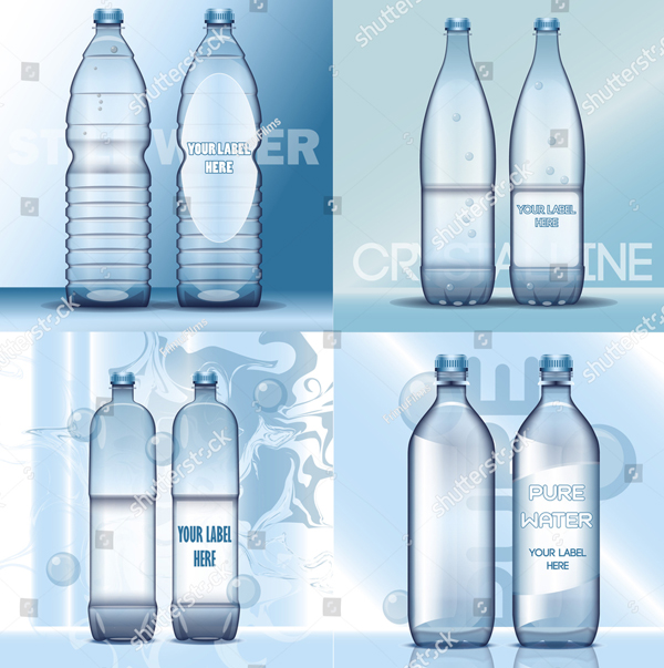 Transparent Plastic Bottle Mockup