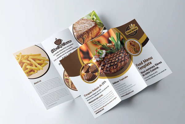 Trifold Brochure Restaurant Cafe Menu