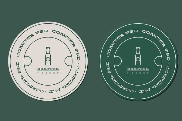 Two Round Coaster Mockup