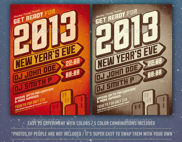 Urban New Year Party PSD Flyer