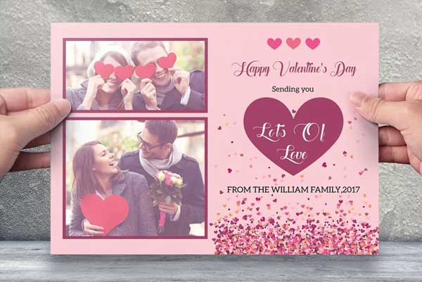Valentine Day Photo Greeting Card Template