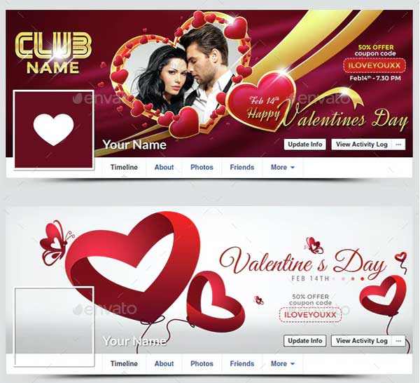 Valentine's Day Facebook Banner Bundle