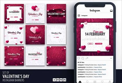 Valentine's Day Social Media Banners