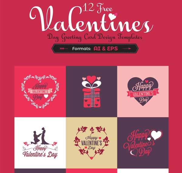 Valentine’s Day Greeting Card Design Templates