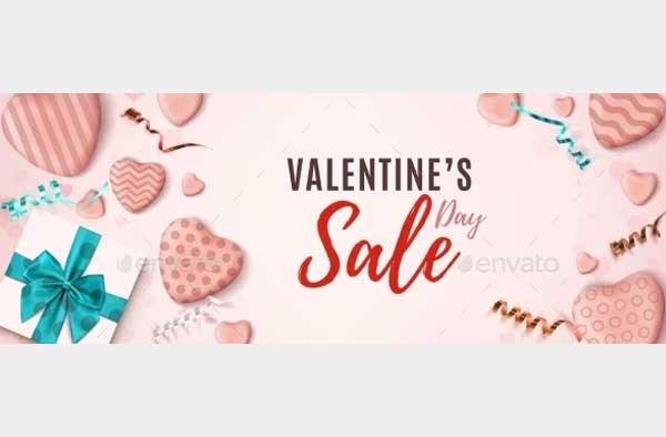 Valentines Day Sale Horizontal Banner