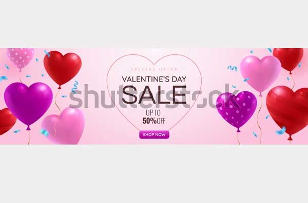Valentines Day Sale Promotion Web Banner