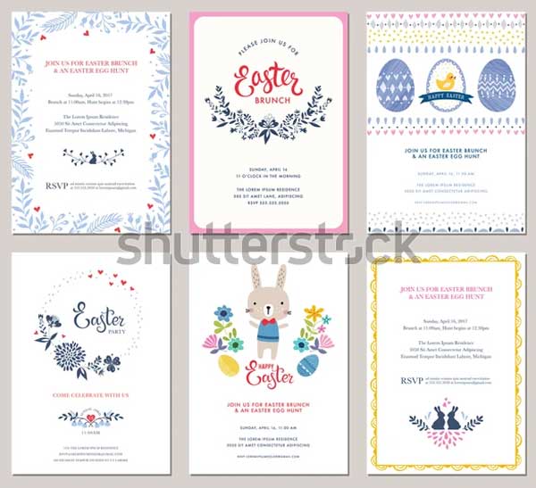 Vector Easter Party Invitations