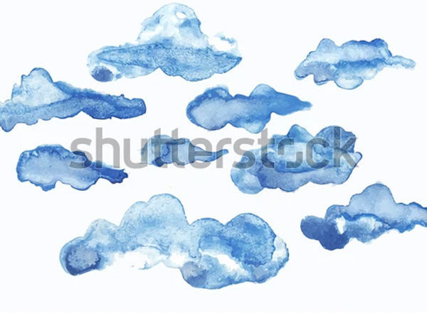 Vector Watercolor Cloud Brushes