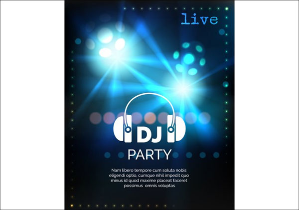 Vector dj Party Poster Template