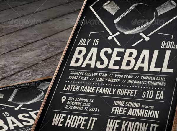 Vintage Baseball Flyer Template