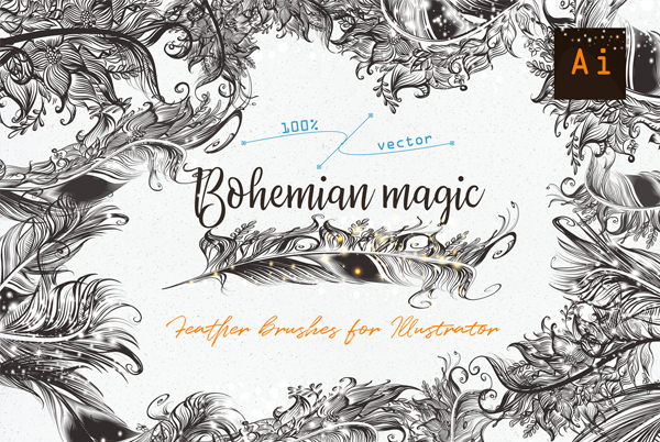 Vintage Bohemian Magic Illustrator Brushes
