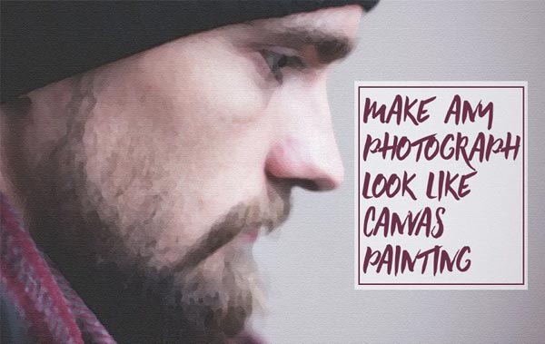 Vintage Canvas Painting PSD Actions