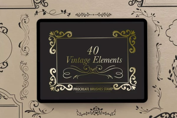 Vintage Elements Brush Stamp