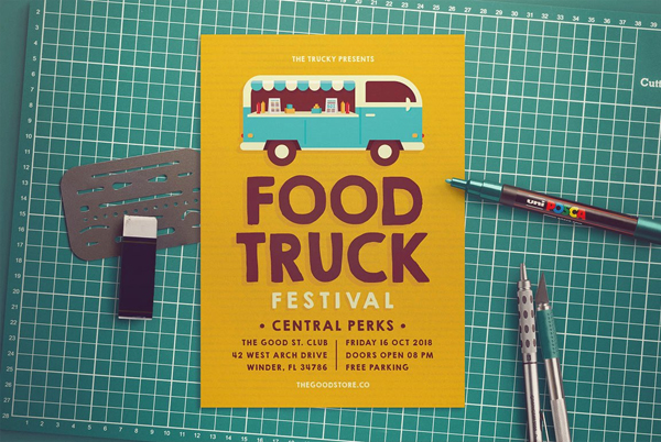 Vintage Food Truck Flyer Templates
