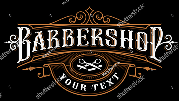 Vintage Lettering Barbershop Logo Design