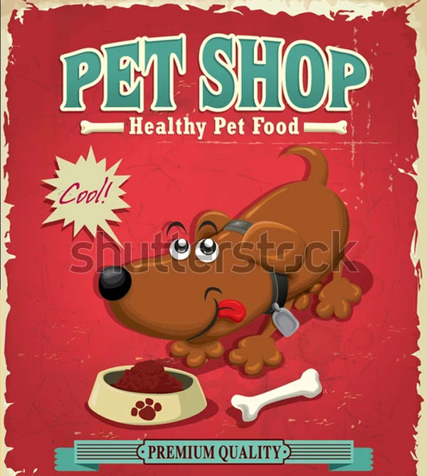 Vintage Pet Shop Flyer Design Template
