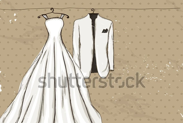Vintage Vector Wedding Dress