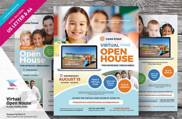 Virtual School Open House Flyer Template