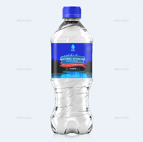 Water Bottle Mockup with Editable Label