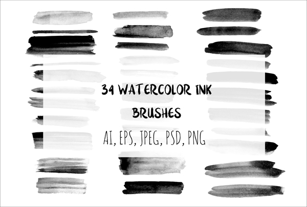 Watercolor Ink PSD Brushes