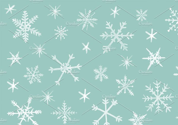 Watercolor snowflakes Template